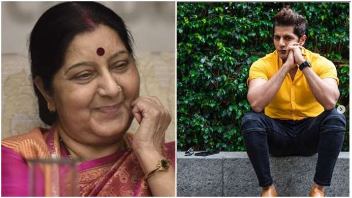 Sushma Swaraj and karanvir bohra Sushma Swaraj and karanvir bohra- India TV