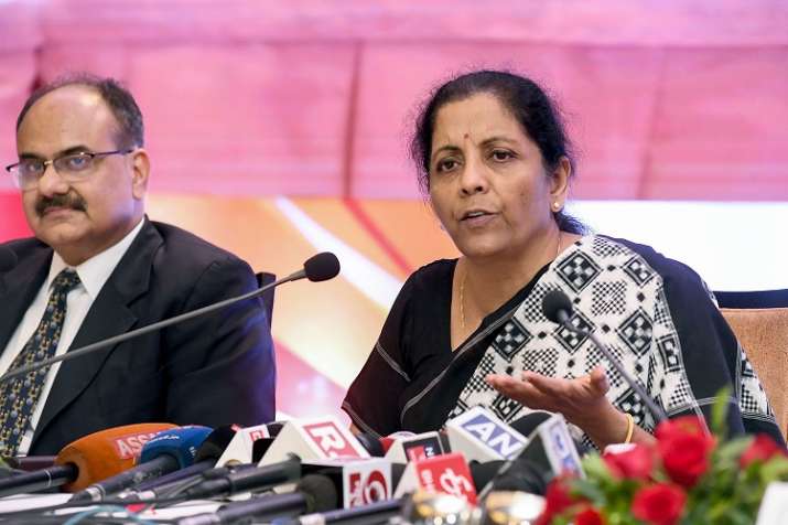 Union Finance Minister Nirmala Sitharaman addresses a press conference with Revenue Secretary Ajay B Union Finance Minister Nirmala Sitharaman addresses a press conference with Revenue Secretary Ajay B- India TV Paisa