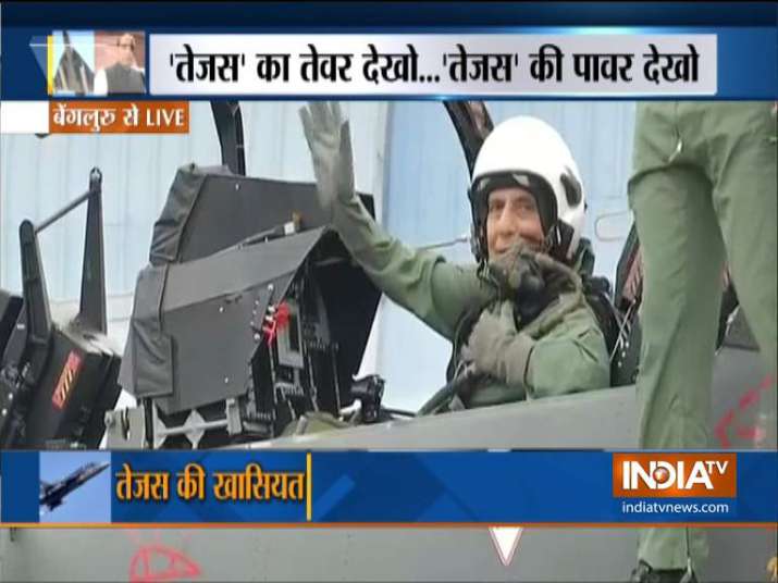 Rajnath Singh in Tejas Rajnath Singh in Tejas- India TV