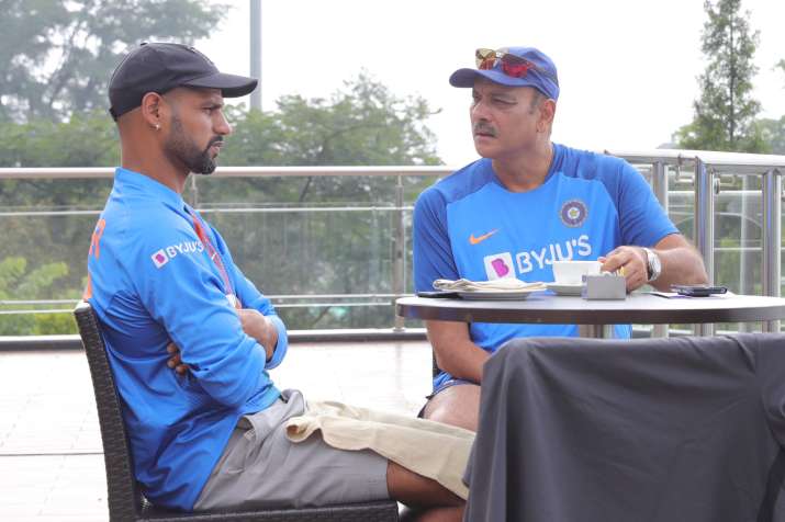 Shikhar Dhawan and Ravi Shastri Shikhar Dhawan and Ravi Shastri- India TV
