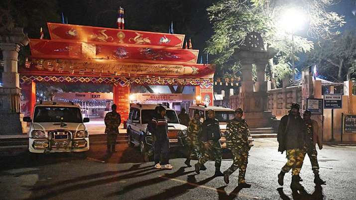 Police personnel inspect the premises of Mahabodhi Temple | PTI File Photo Police personnel inspect the premises of Mahabodhi Temple | PTI File Photo- India TV