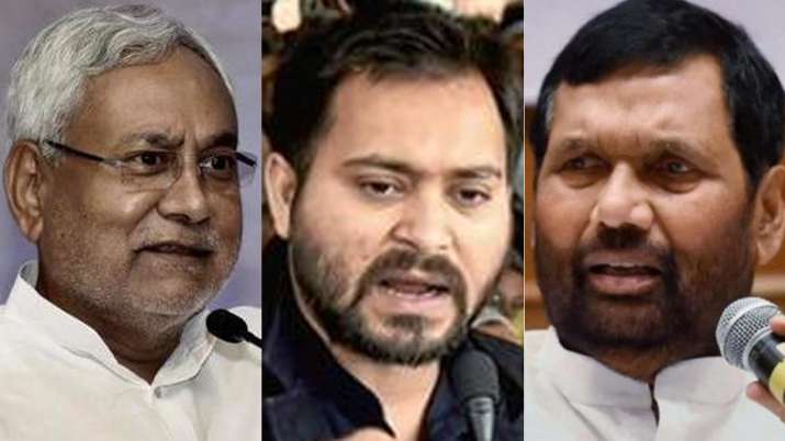 Nitish Kumar, Tejashwi Yadav and Ram Vilas Paswan | PTI File Nitish Kumar, Tejashwi Yadav and Ram Vilas Paswan | PTI File- India TV