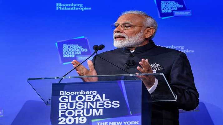 Prime Minister Narendra Modi speaks at Bloomberg Global Business Forum in New York on Wednesday Prime Minister Narendra Modi speaks at Bloomberg Global Business Forum in New York on Wednesday- India TV Paisa