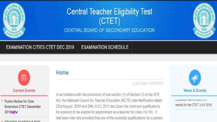CBSE CTET 2019 Application Correction CBSE CTET 2019 Application Correction- India TV