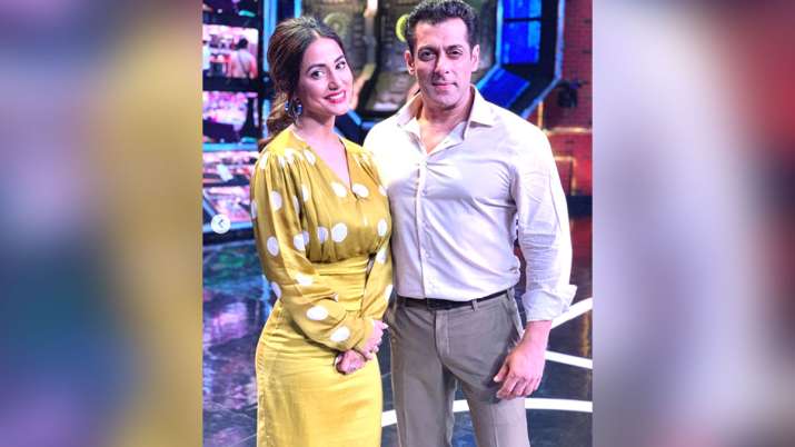 Hina Khan with Salman Khan Hina Khan with Salman Khan- India TV