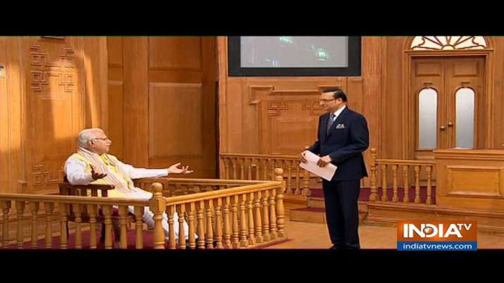 Manohar Lal Khattar in Aap Ki Adalat Manohar Lal Khattar in Aap Ki Adalat - India TV