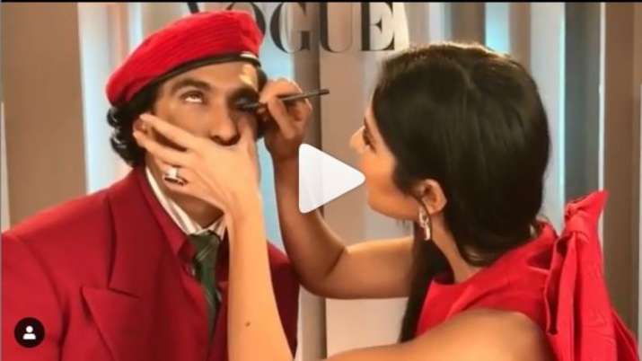 Katrina kaif apply kajal to ranveer singh Katrina kaif apply kajal to ranveer singh- India TV