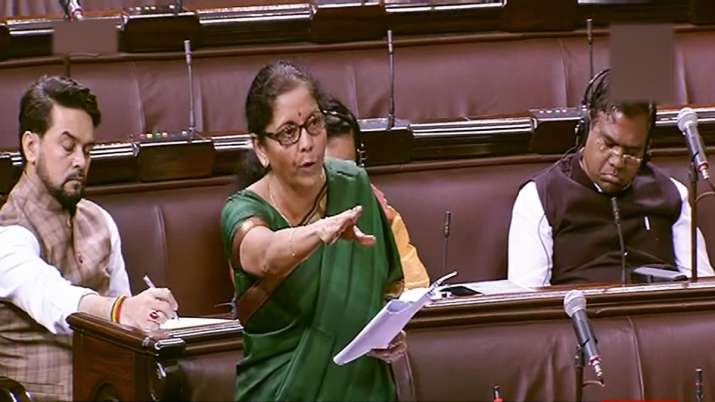 Union Finance Minister Nirmala Sitharaman speaks in the Rajya Sabha during Winter Session of Parliam Union Finance Minister Nirmala Sitharaman speaks in the Rajya Sabha during Winter Session of Parliam- India TV Paisa