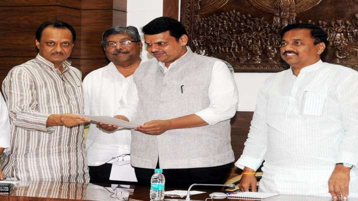 NCP leaders Ajit Pawar with Maharastra Chief Minister Devendra Fadnavis in Mumbai NCP leaders Ajit Pawar with Maharastra Chief Minister Devendra Fadnavis in Mumbai- India TV Paisa