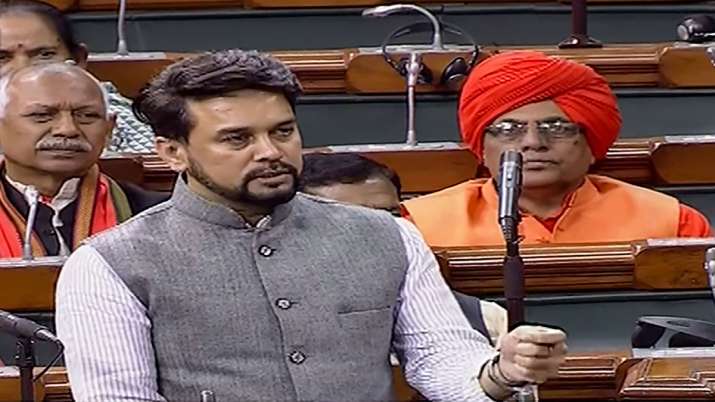 Minister of State for Finance and Corporate Affairs Anurag Singh Thakur speaks in the Lok Sabha duri Minister of State for Finance and Corporate Affairs Anurag Singh Thakur speaks in the Lok Sabha duri- India TV Paisa