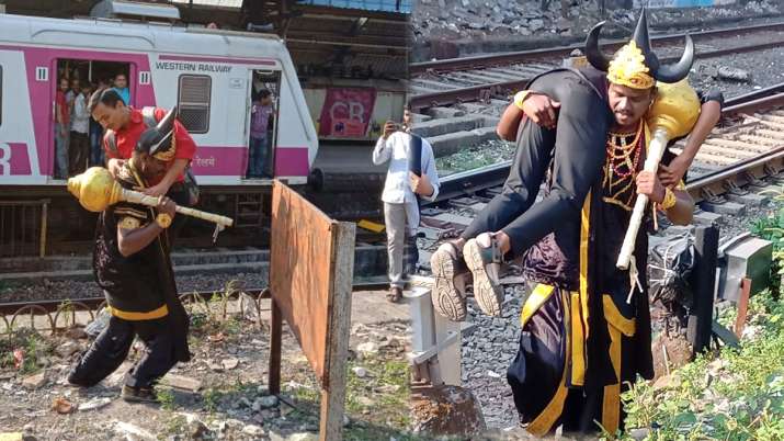 Yamraj stop people from walking on tracks Yamraj stop people from walking on tracks- India TV