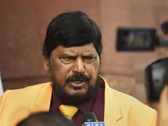 Union Minister Ramdas Athawale speaks to media on the... Union Minister Ramdas Athawale speaks to media on the...- India TV