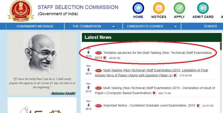SSC MTS Vacancy 2019 SSC MTS Vacancy 2019- India TV