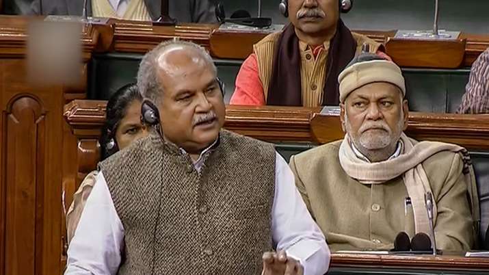 Union Agriculture Minister Narendra Singh Tomar speaks in the Lok Sabha during the ongoing Winter S Union Agriculture Minister Narendra Singh Tomar speaks in the Lok Sabha during the ongoing Winter S- India TV Paisa