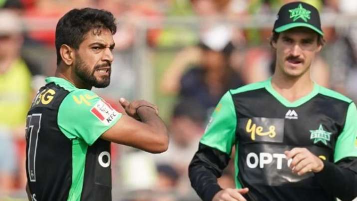 Big Bash League, Pakistan pacer Haris Rauf , Haris Rauf , throat slashing celebration, Sydney Thun Big Bash League, Pakistan pacer Haris Rauf , Haris Rauf , throat slashing celebration, Sydney Thun- India TV